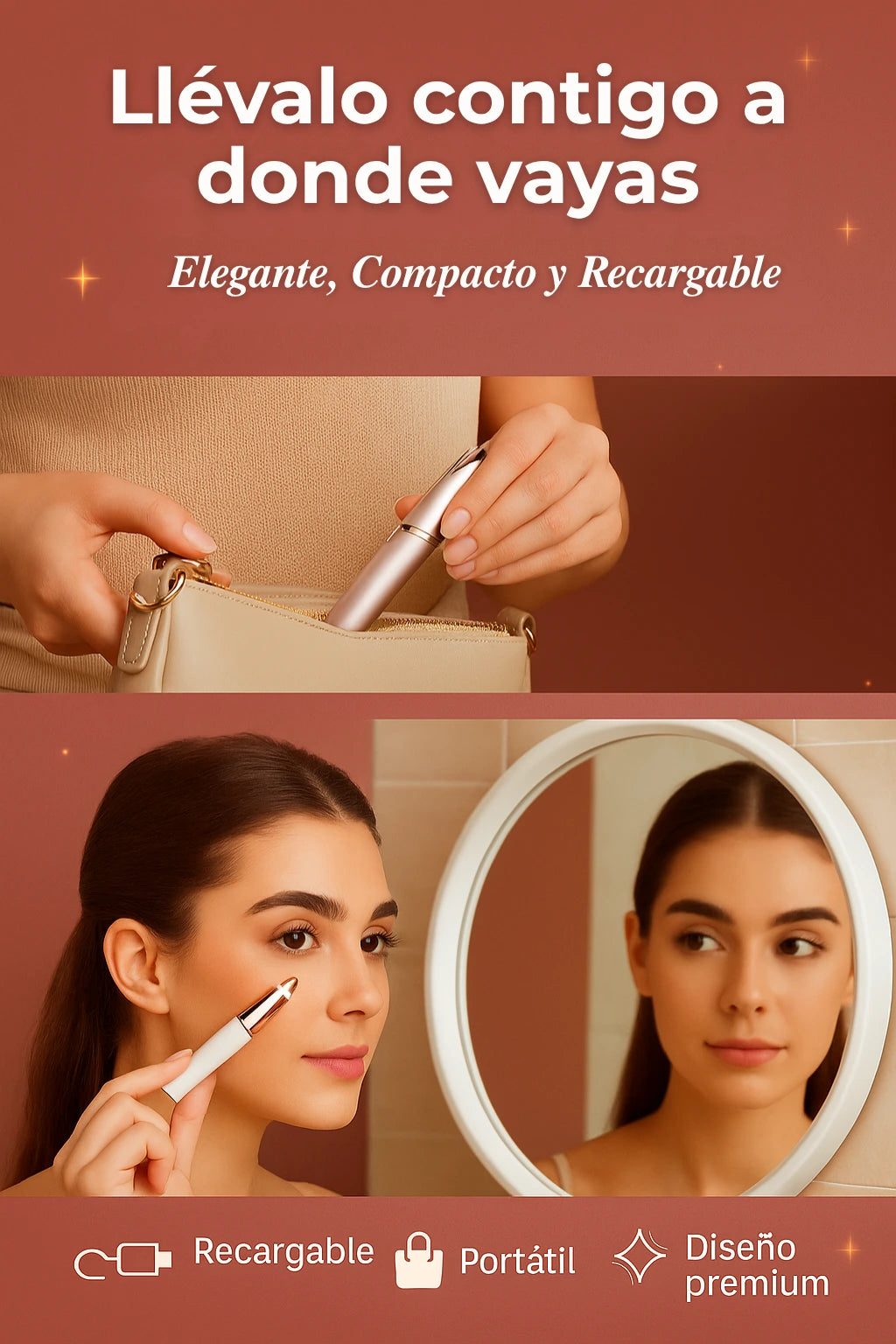 PerfectBrow diseño compacto y ergonómico
