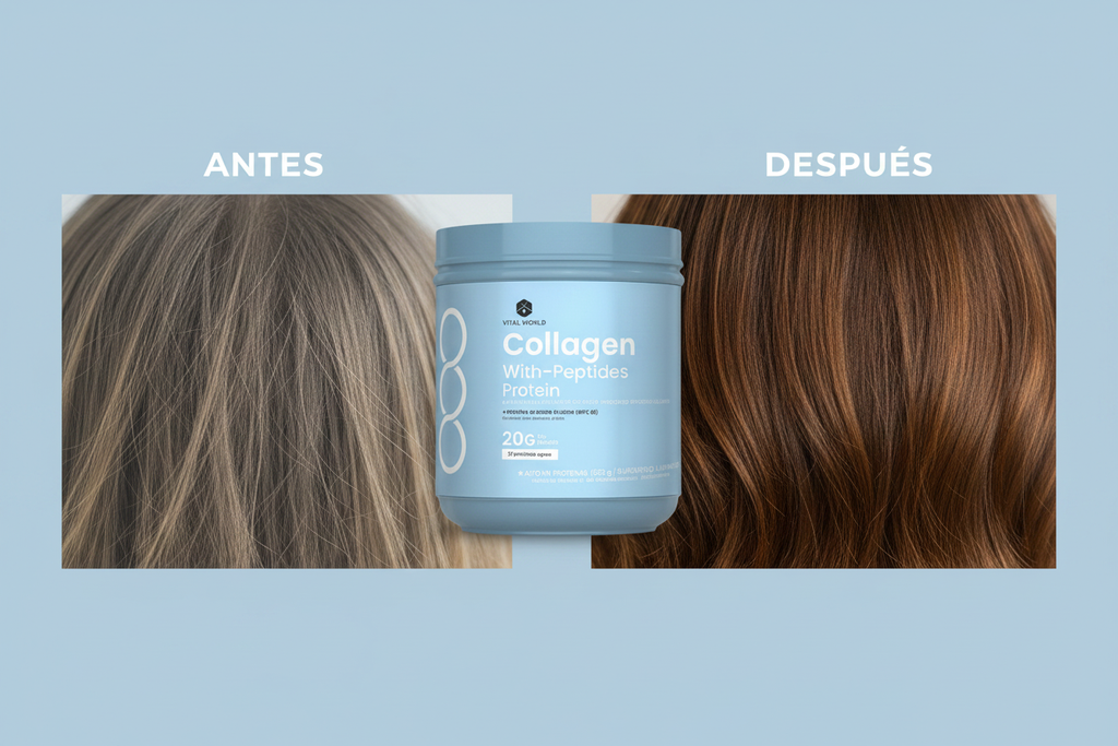 Cabelo antes e depois com Collagen no centro